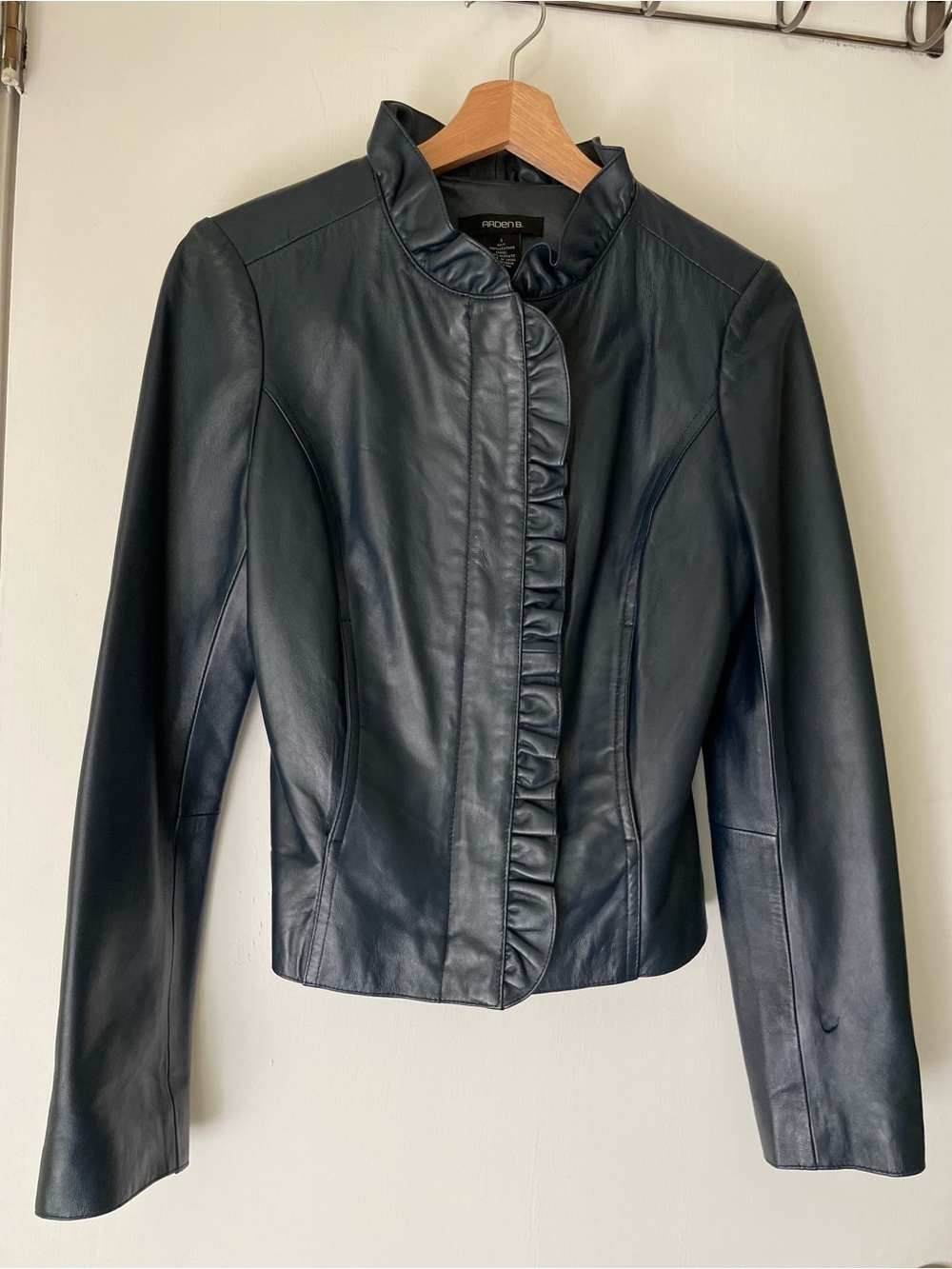 Arden B Blue Leather Jacket